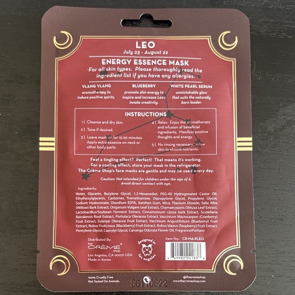 The Crème Shop Leo Energy Essence Mask♌️ sold-temp out of stock - Picture 2 of 2